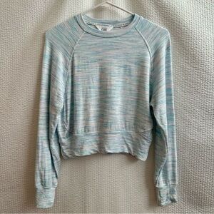 Athleta Girl All Day Crewneck Sweatshirt Blue Space Dye Multicolor Size: M 8-10
